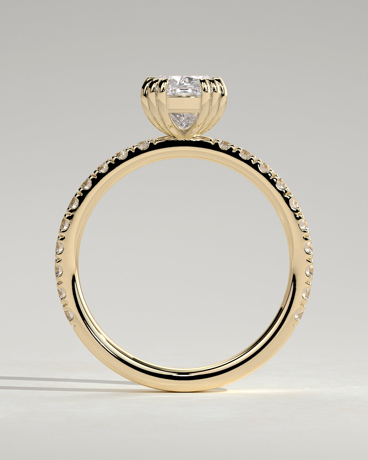 MET 0241 - 2 ct center stone - 18k Yellow Gold source reference - setting detail view