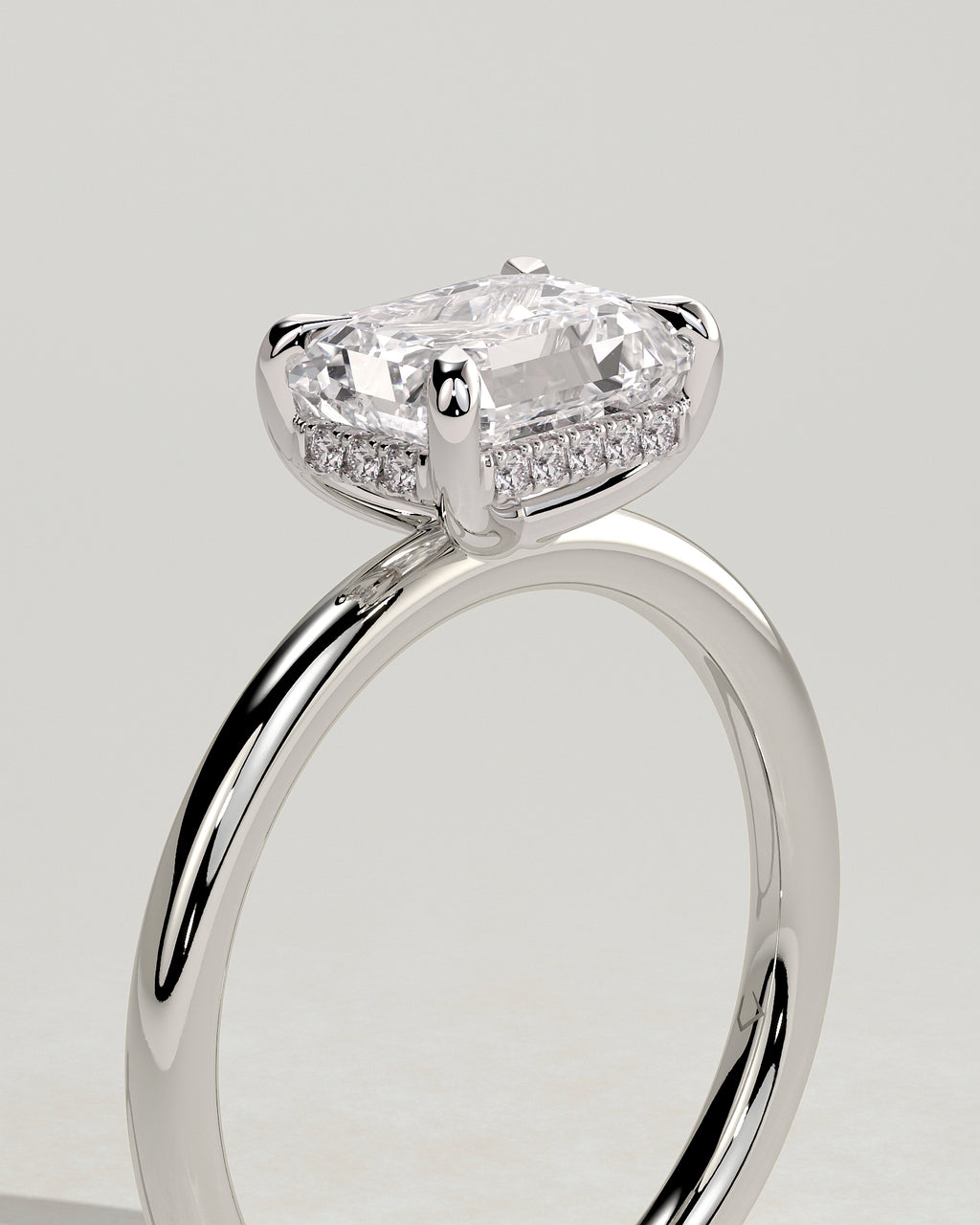 MET 0252 - 2 ct center stone - 18k White Gold source reference - setting detail view