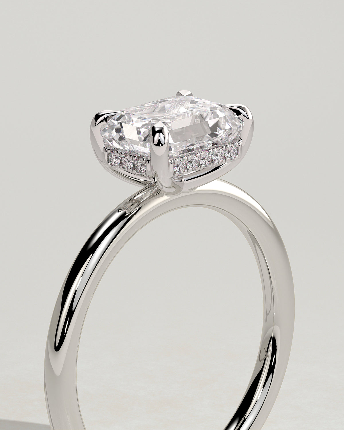 MET 0252 - 2 ct center stone - 18k White Gold source reference - setting detail view