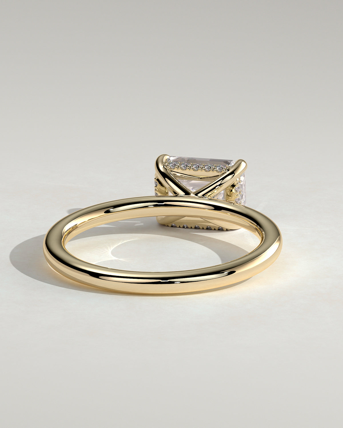 MET 0252 - 2 ct center stone - 18k Yellow Gold source reference - setting detail view