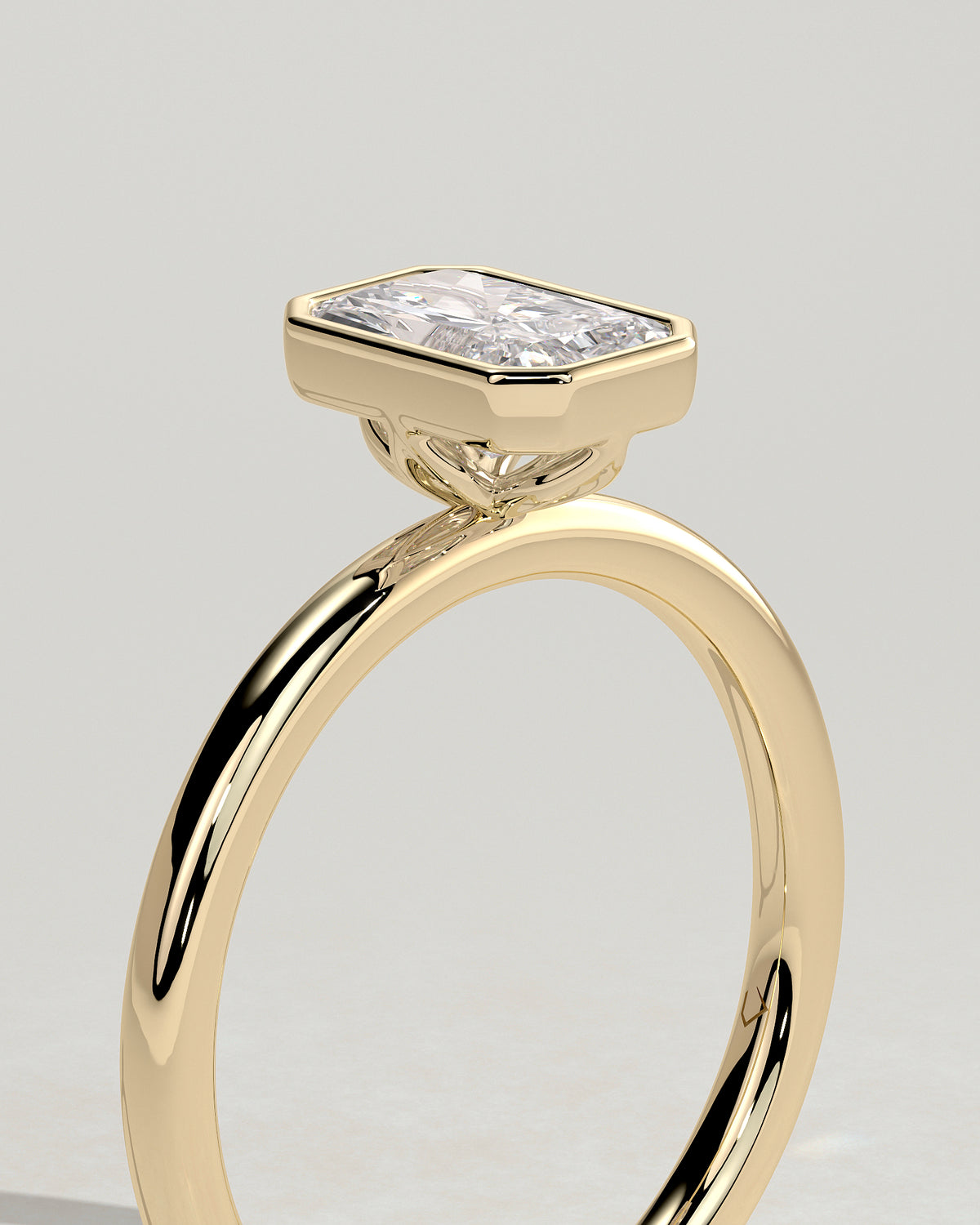 MET 0364 - 1.00 ct center stone - 18K yellow gold source render - angle view