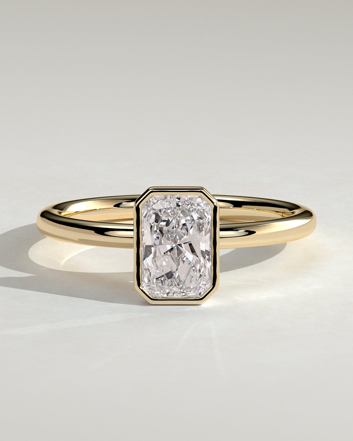 MET 0364 - 1.00 ct center stone - 18K yellow gold source render - front view