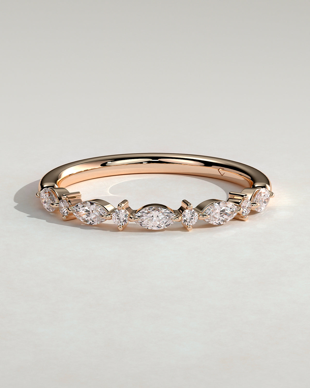 MET 0372 Women's Wedding Ring - Rose Gold - front view