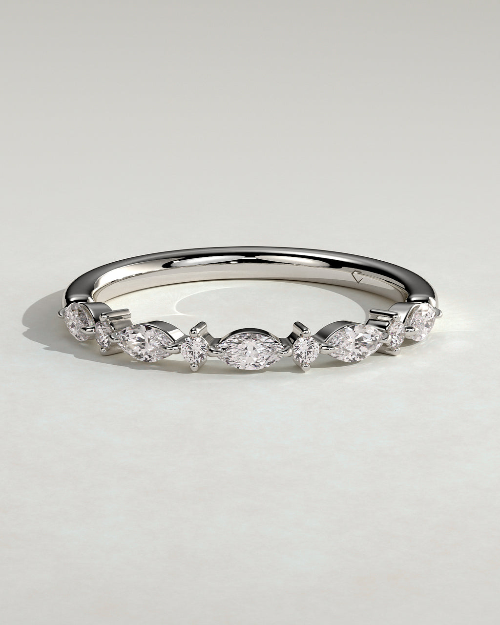 MET 0372 Women's Wedding Ring - White Gold - front view
