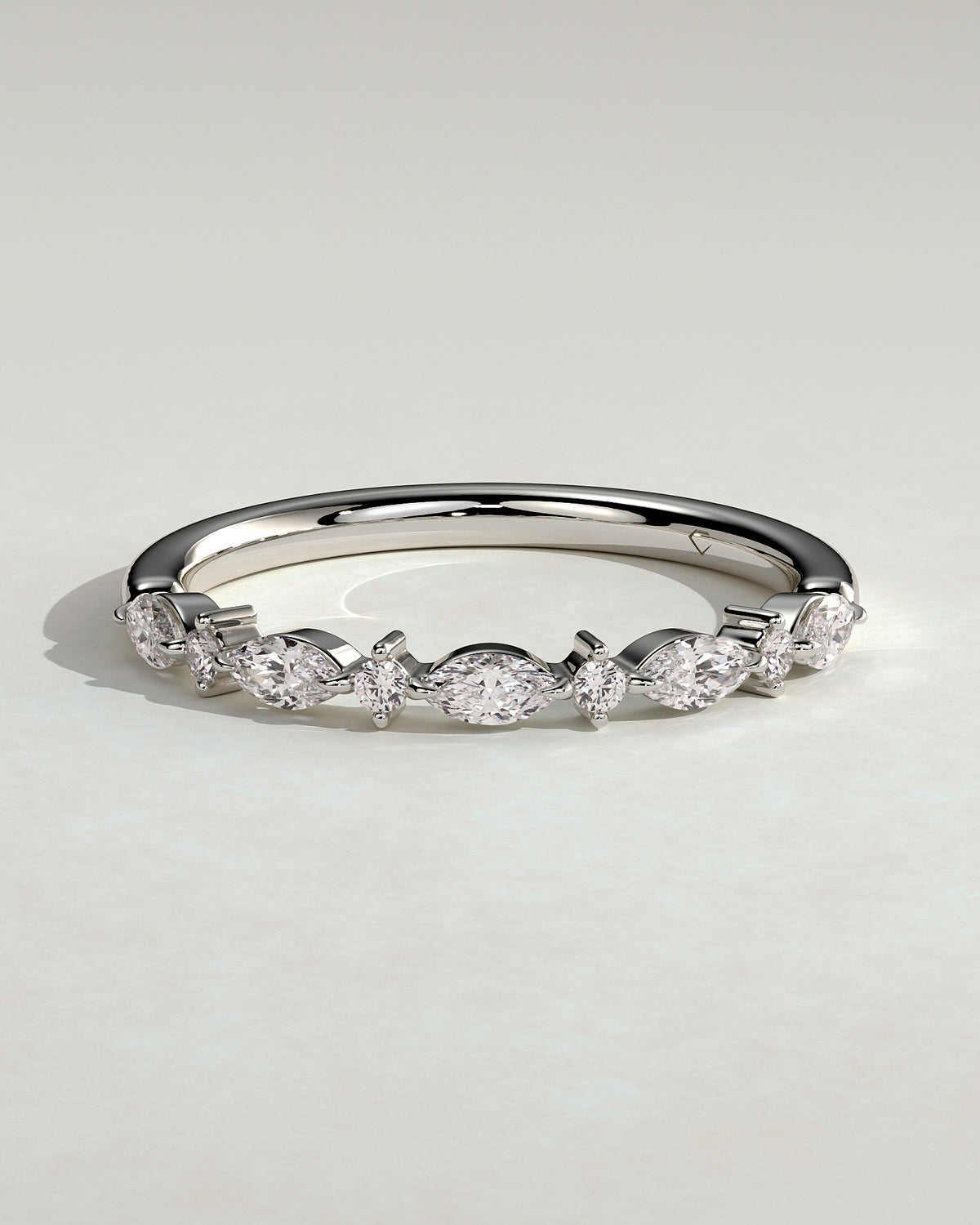 MET 0372 Women's Wedding Ring - White Gold - front view