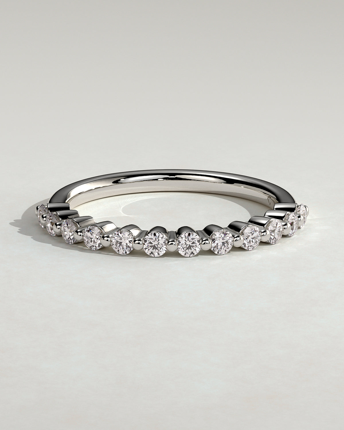 MET 0373 Women's Wedding Ring - White Gold - front view