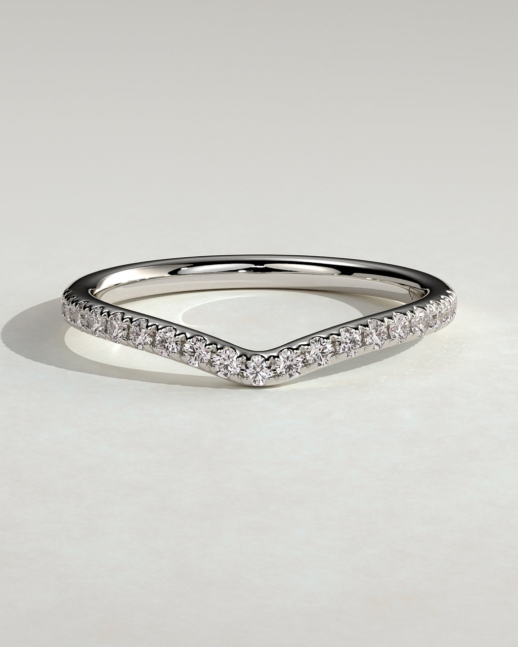 MET 0375 Women's Wedding Ring - White Gold - front view
