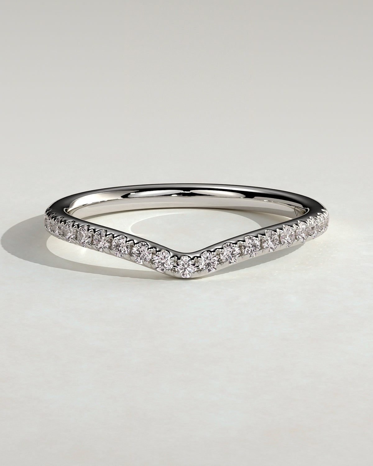 MET 0375 Women's Wedding Ring - White Gold - front view