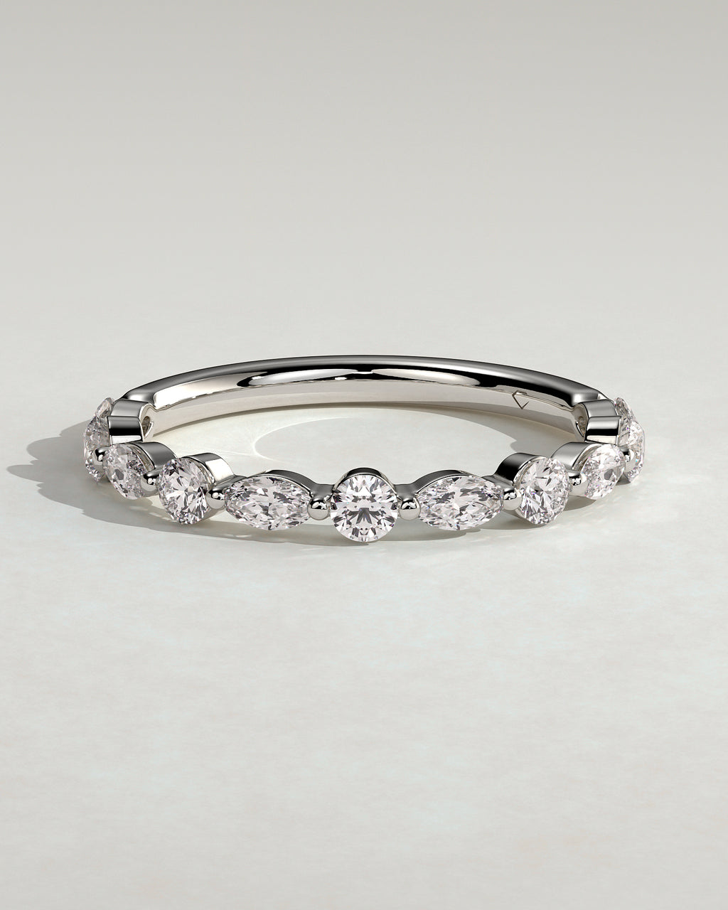MET 0376 Women's Wedding Ring - White Gold - front view