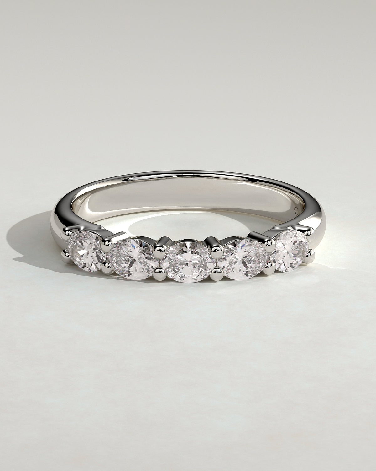 MET 0378 Women's Wedding Ring - White Gold - front view