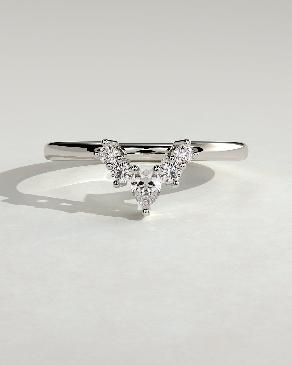 MET 0379 Women's Wedding Ring - White Gold - front view