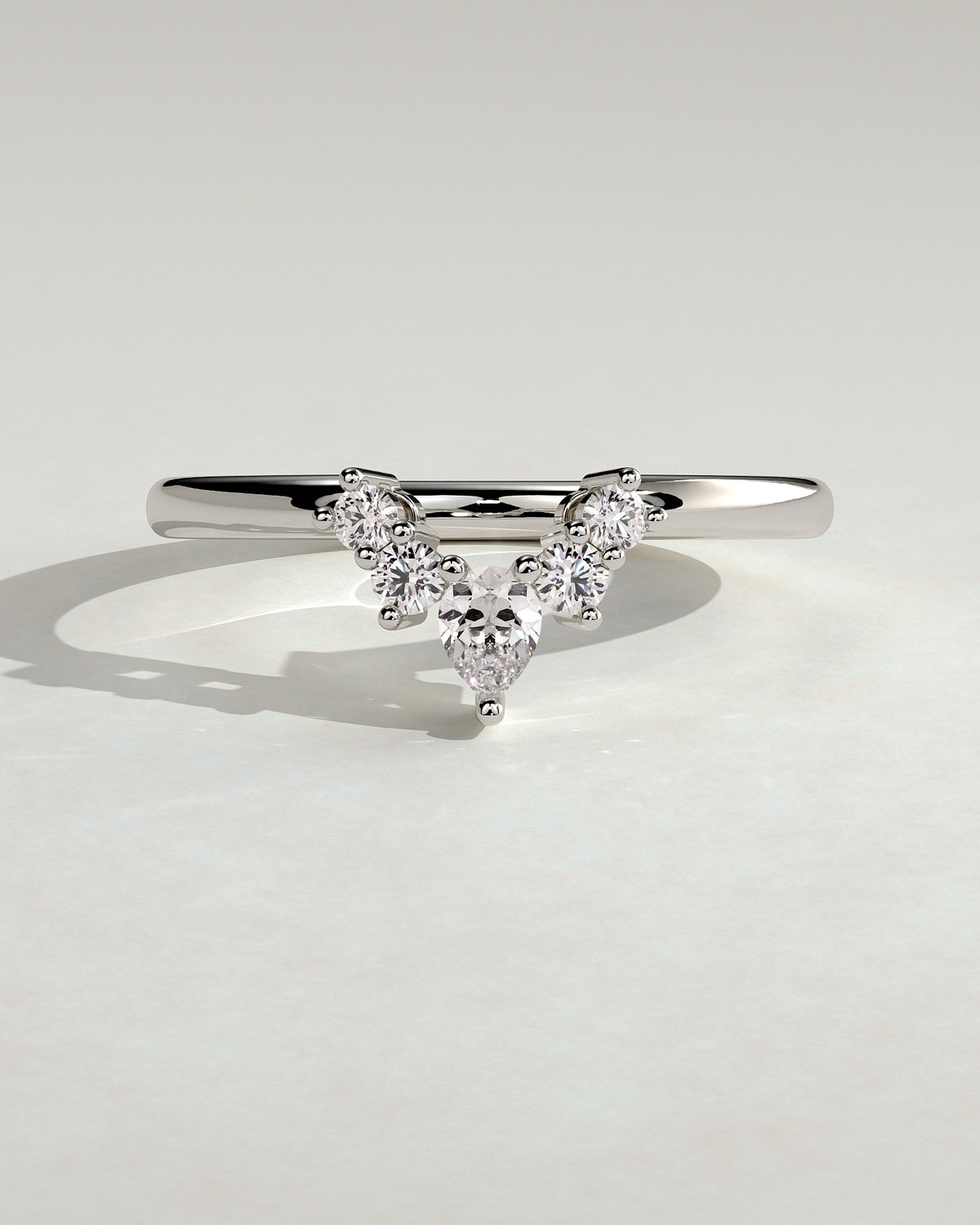 MET 0379 Women's Wedding Ring - White Gold - front view