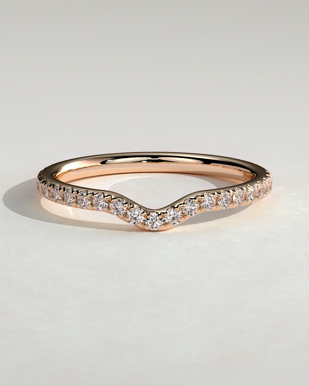 MET 0383 Women's Wedding Ring - Rose Gold - front view