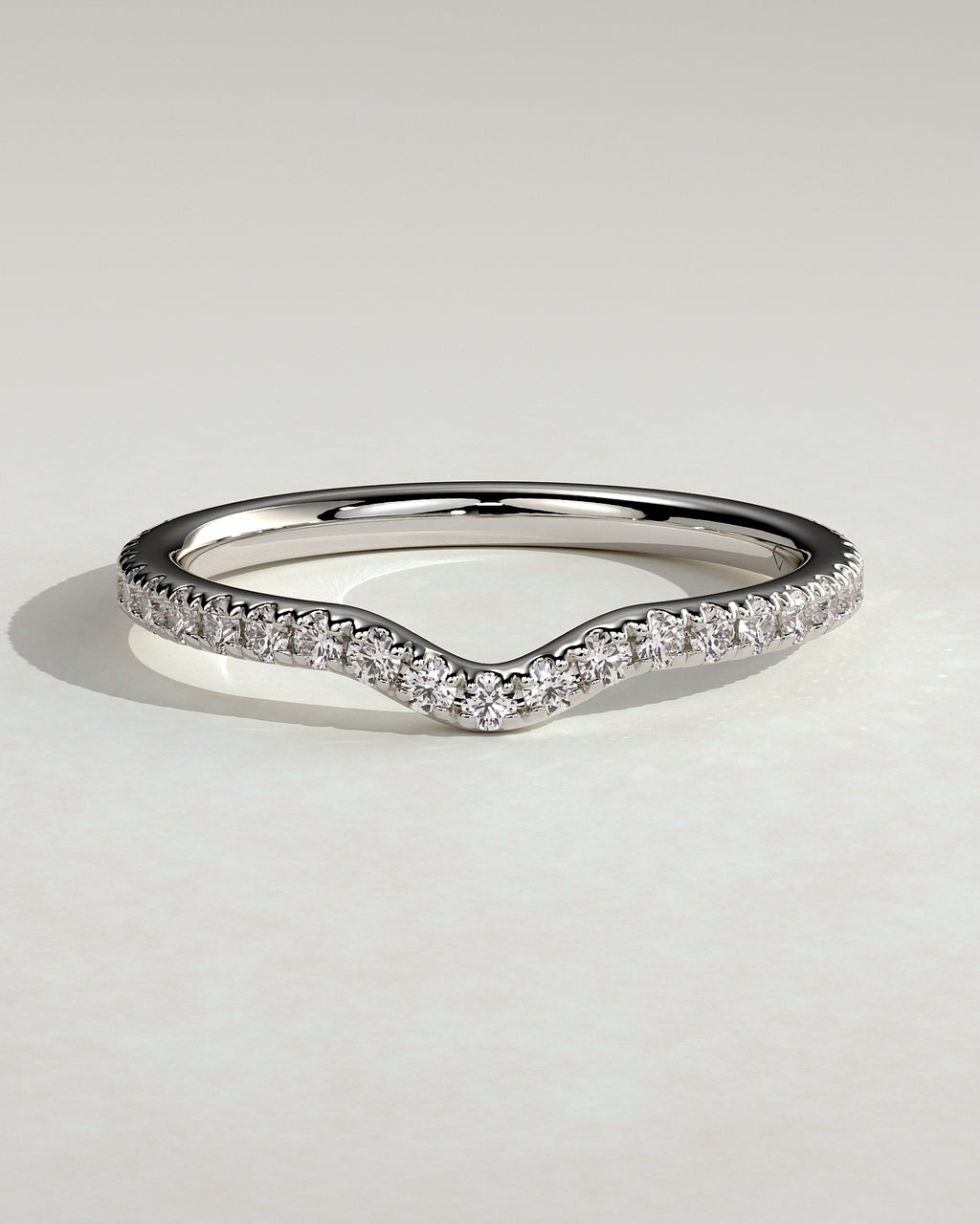 MET 0383 Women's Wedding Ring - White Gold - front view