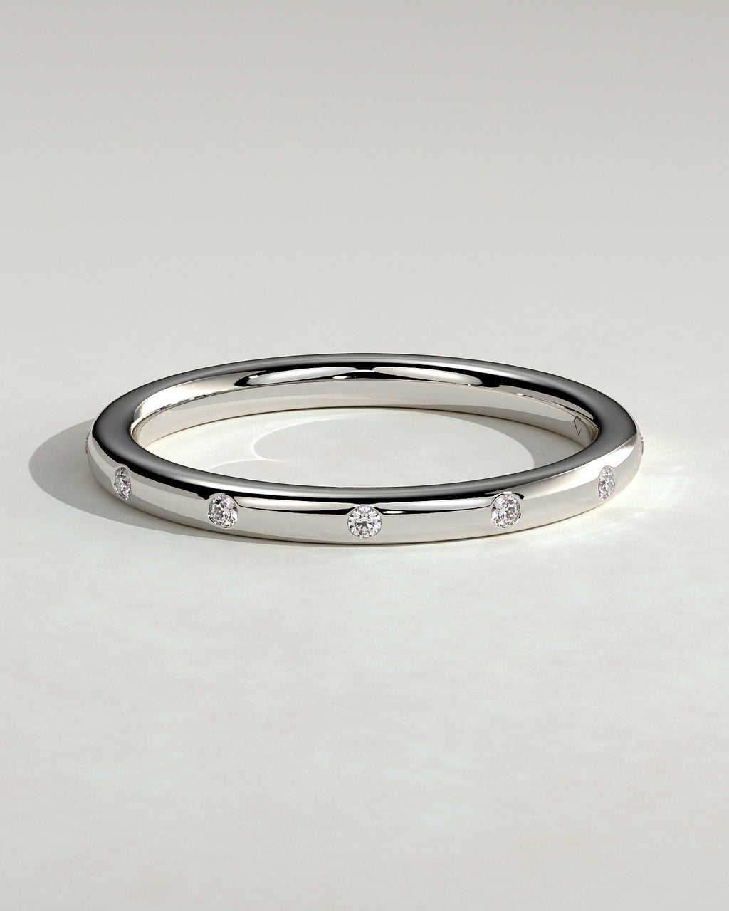 MET 0384 Women's Wedding Ring - White Gold - front view