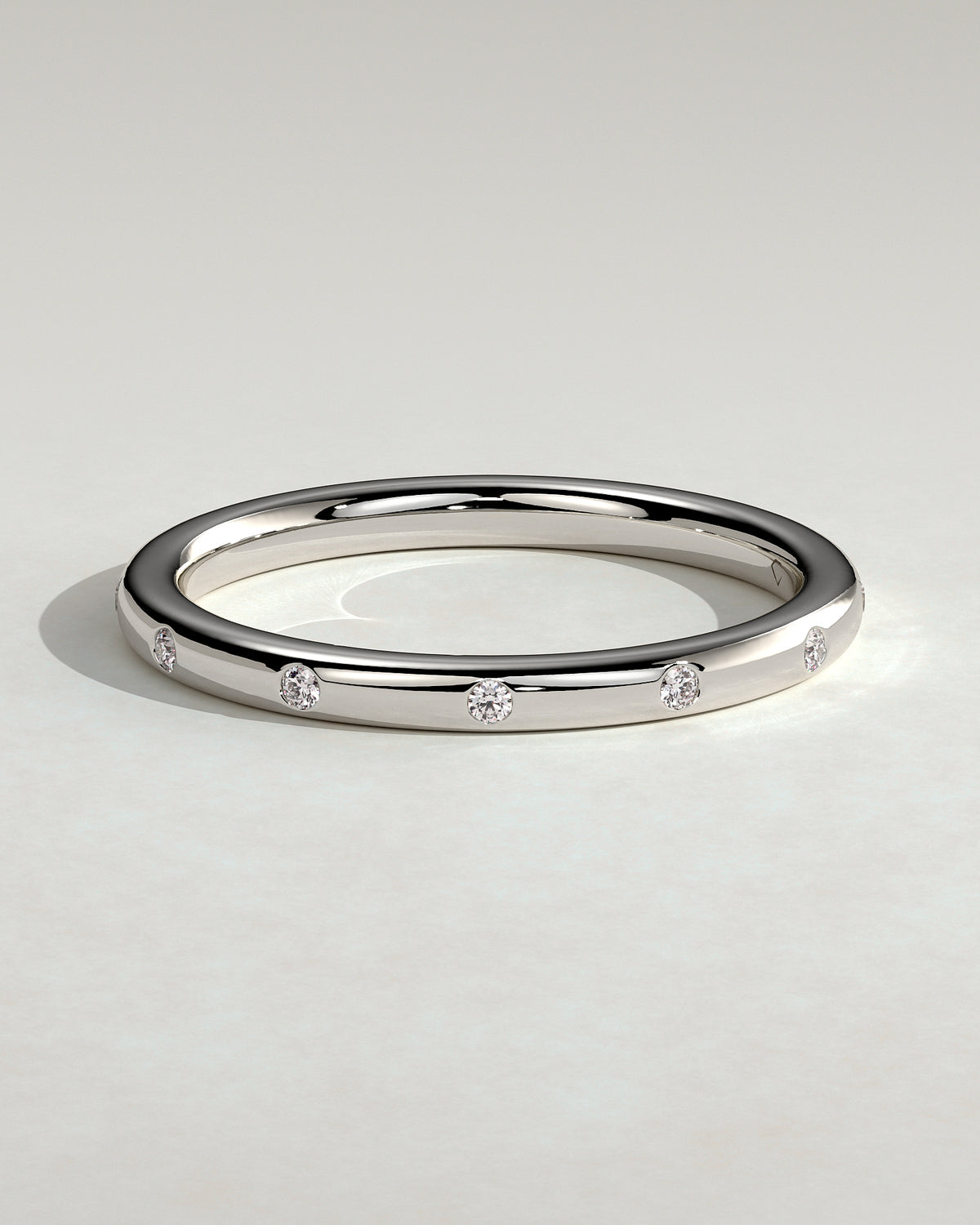 MET 0384 Women's Wedding Ring - White Gold - front view