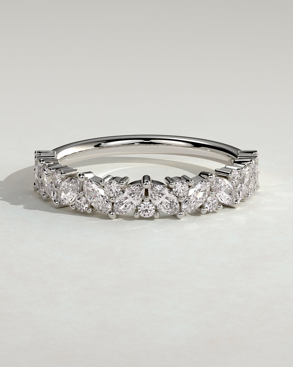 MET 0385 Women's Wedding Ring - White Gold - front view
