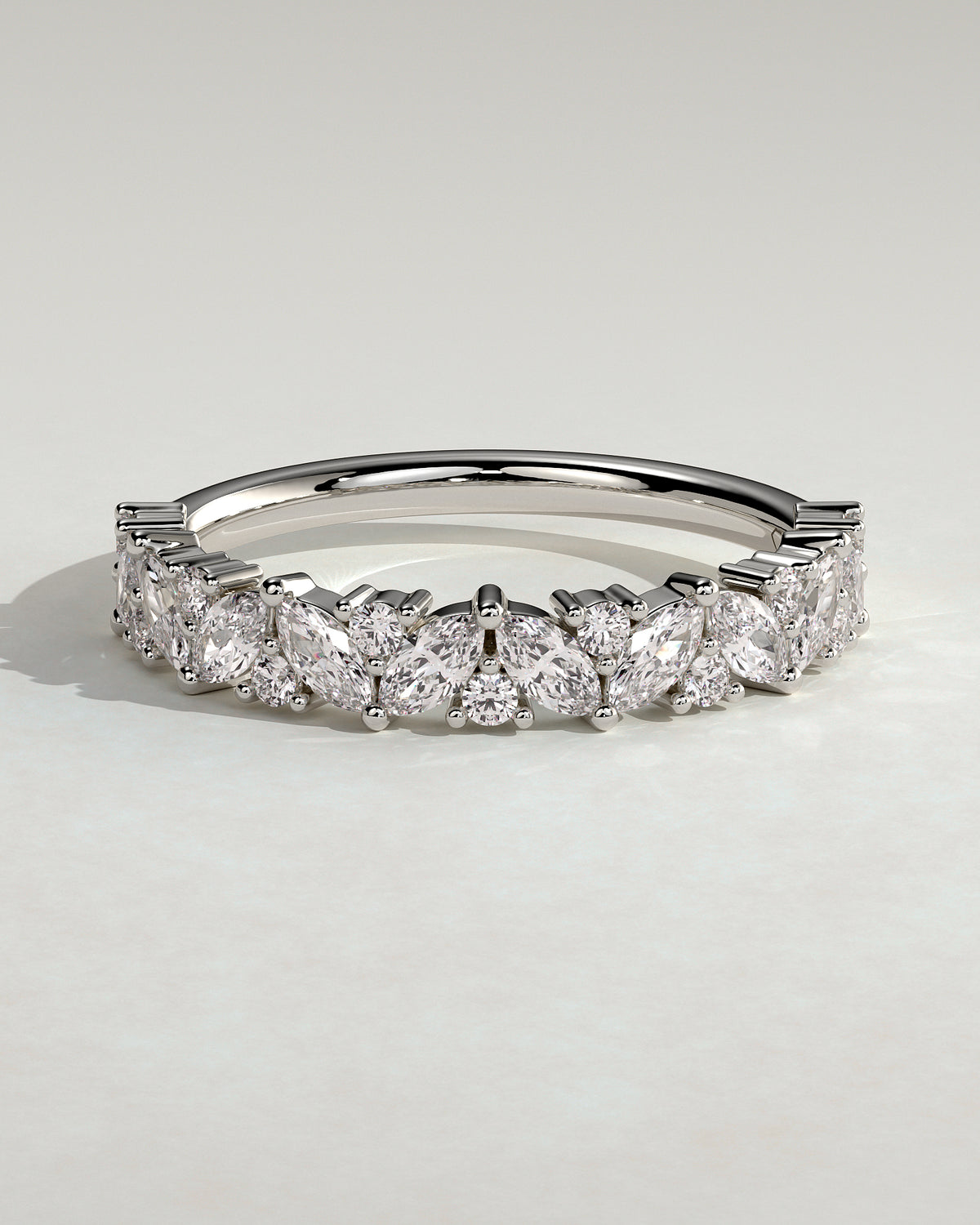 MET 0385 Women's Wedding Ring - White Gold - front view