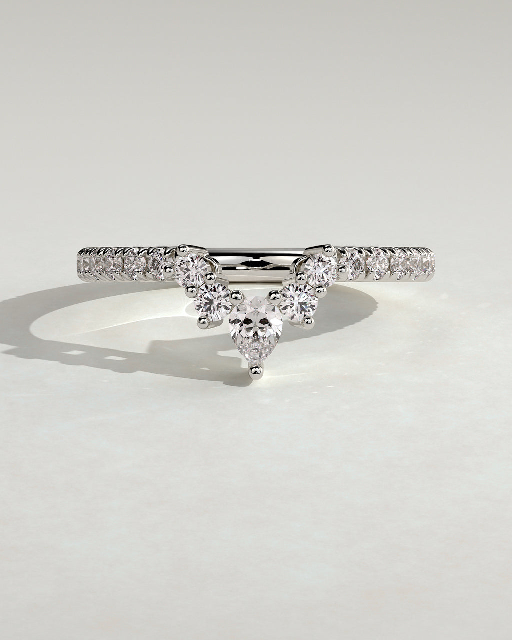 MET 0391 Women's Wedding Ring - White Gold - front view