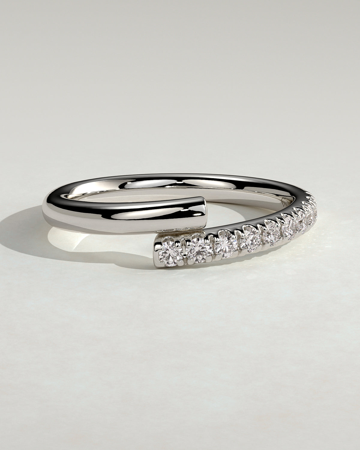 MET 0393 Women's Wedding Ring - White Gold - front view
