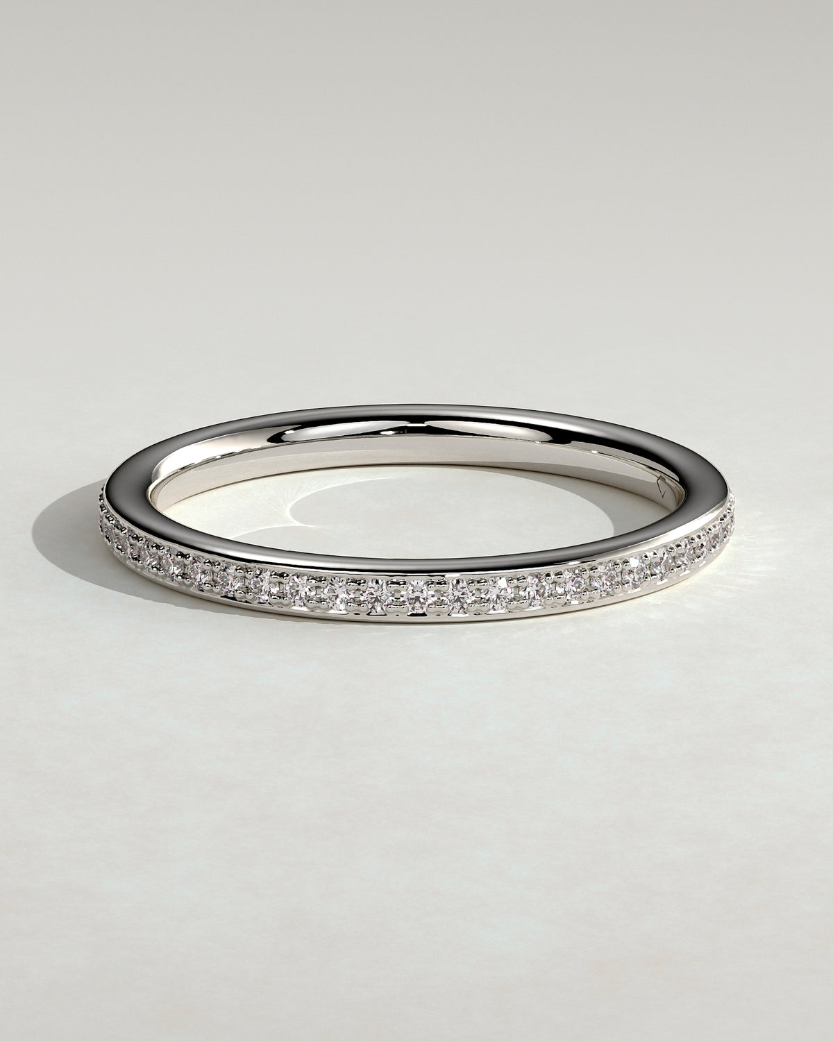 MET 0394 Women's Wedding Ring - White Gold - front view