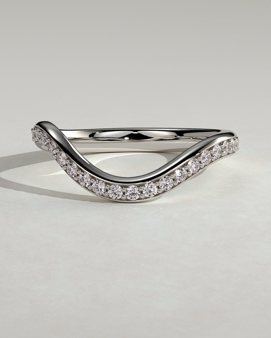MET 0397 Women's Wedding Ring - White Gold - front view