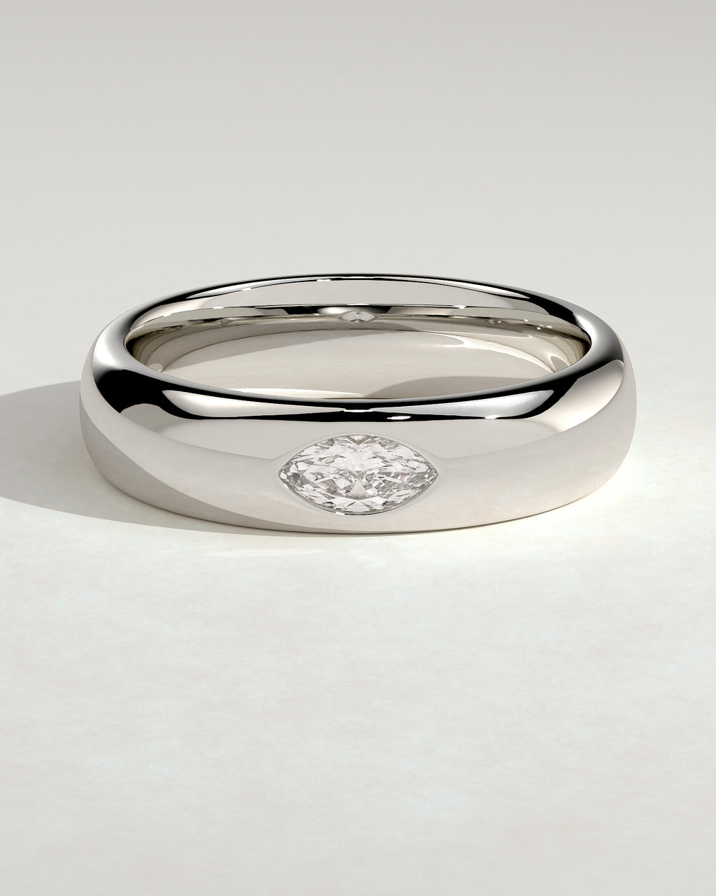 MET 0401 Women's Wedding Ring - White Gold - front view