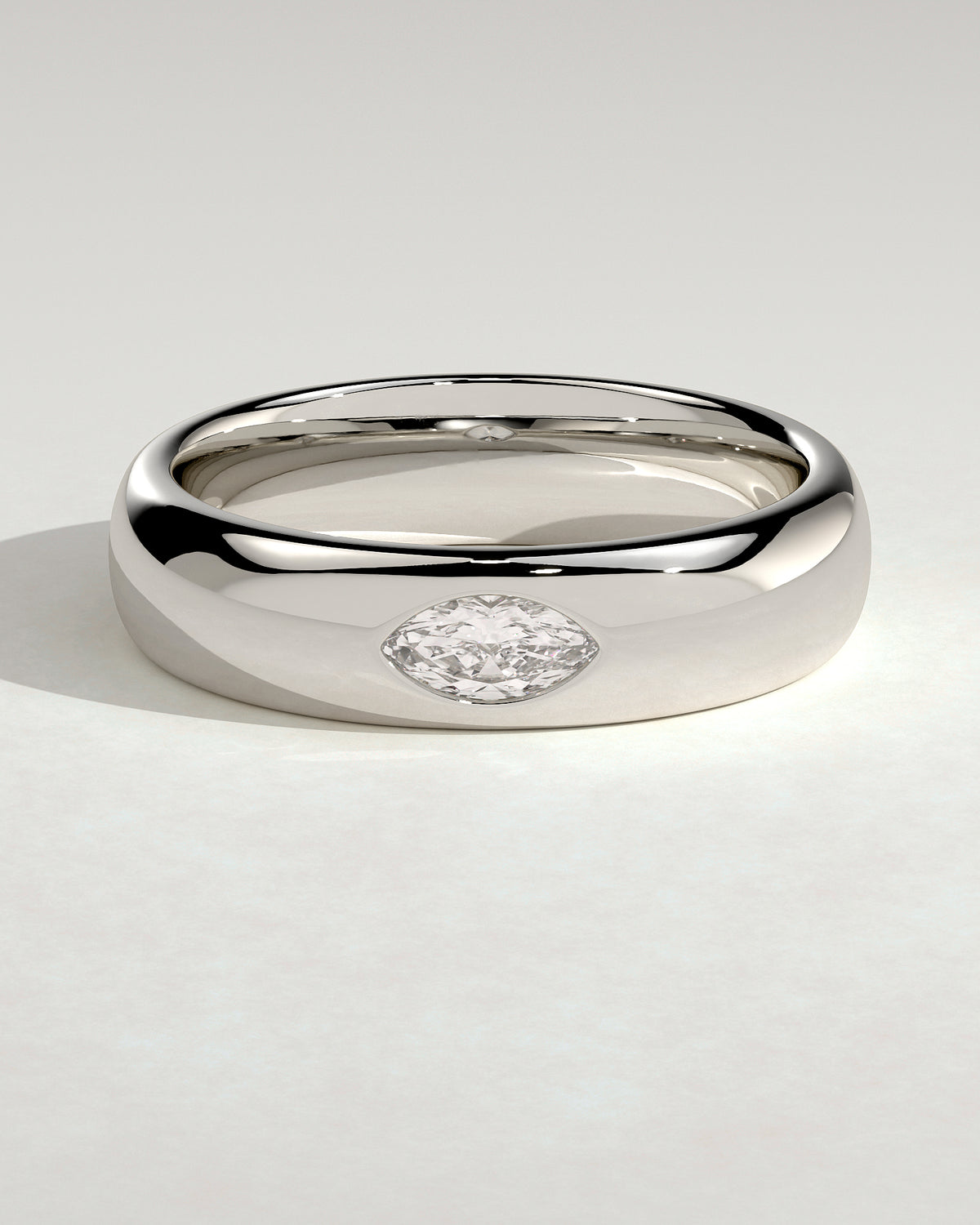 MET 0401 Women's Wedding Ring - White Gold - front view