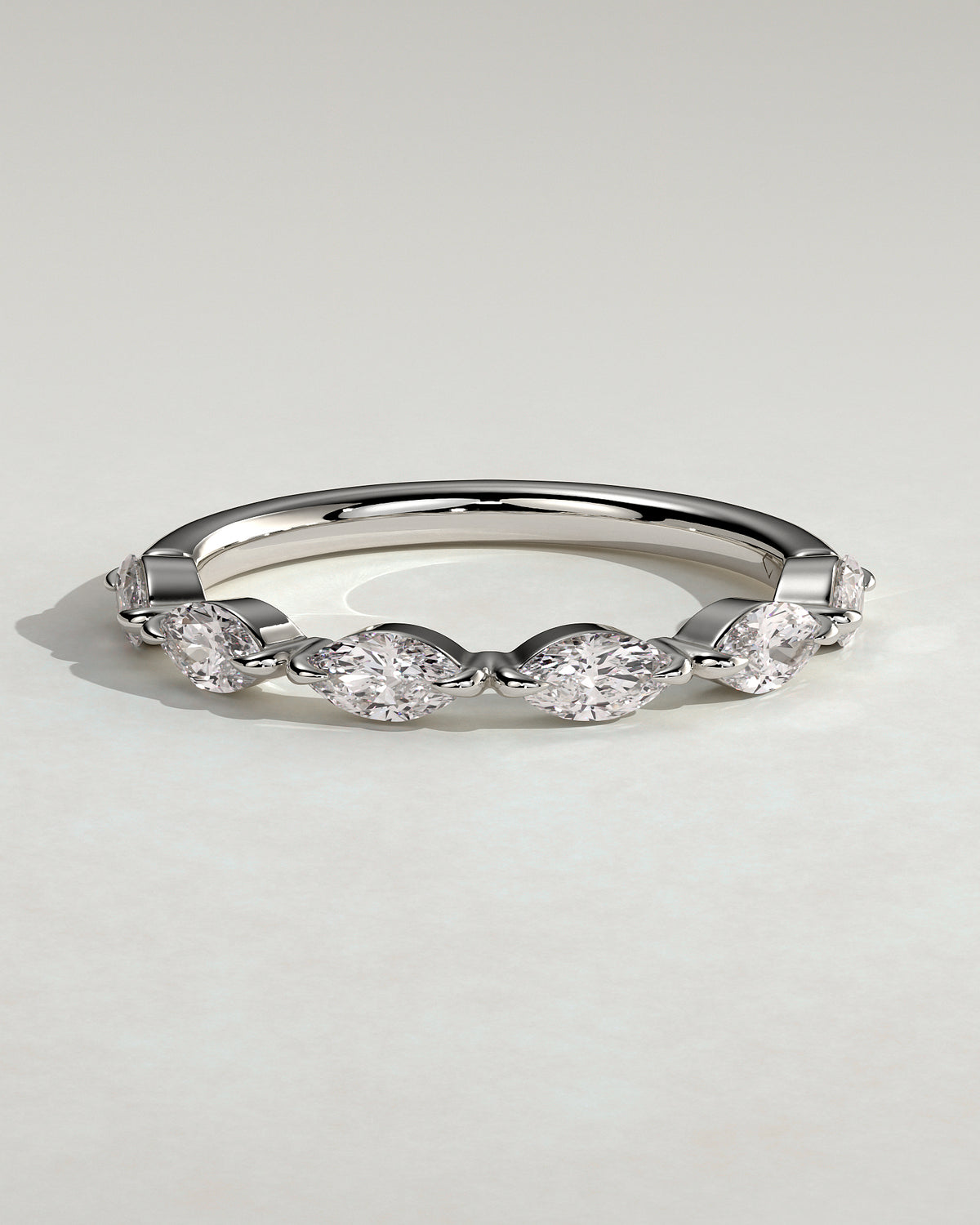 MET 0408 Women's Wedding Ring - White Gold - front view