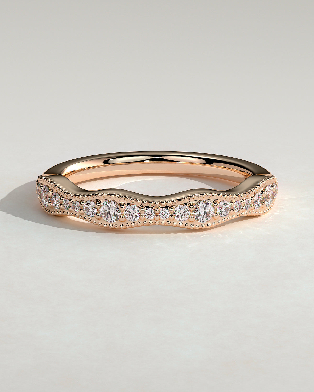 MET 0411 Women's Wedding Ring - Rose Gold - front view