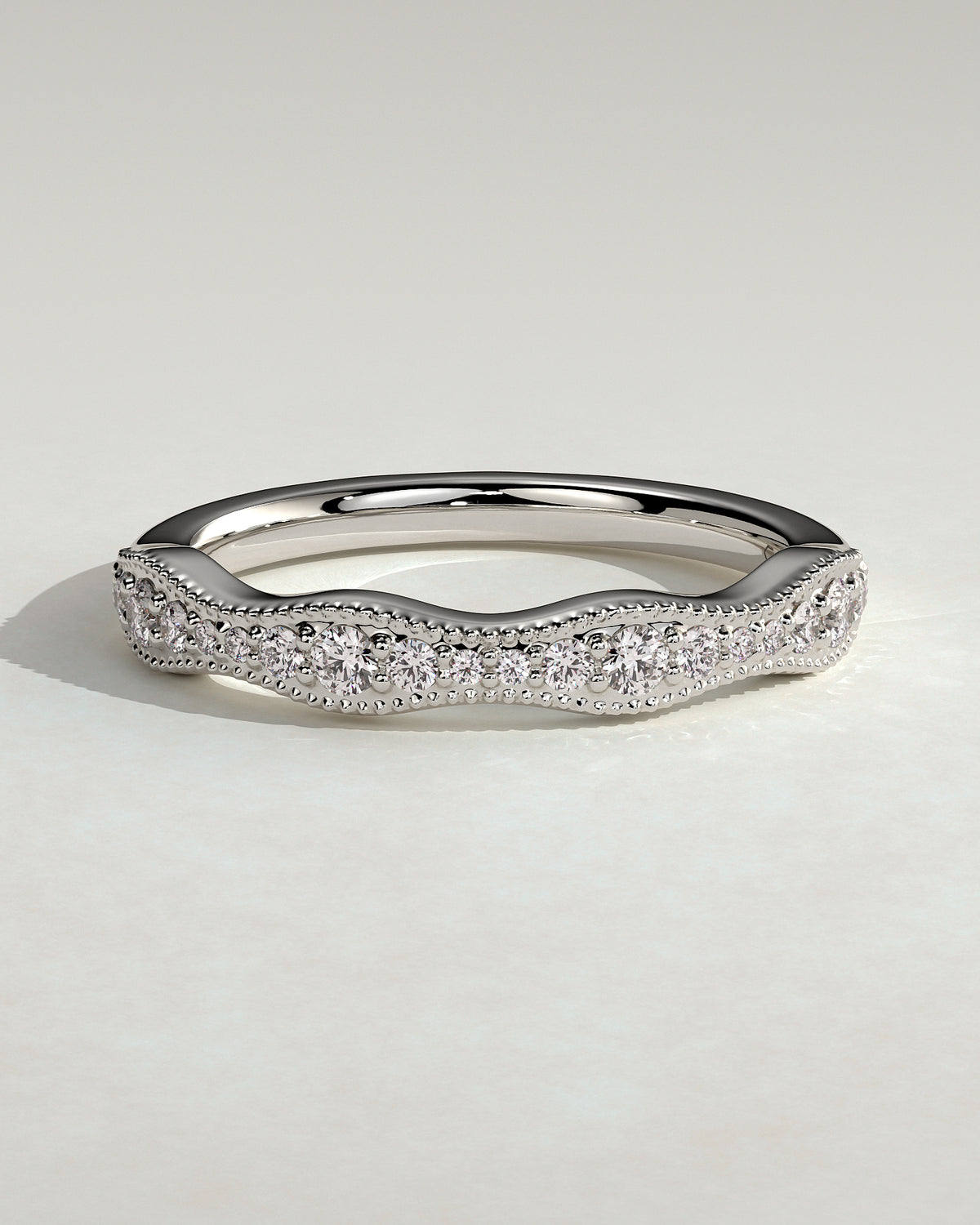 MET 0411 Women's Wedding Ring - White Gold - front view