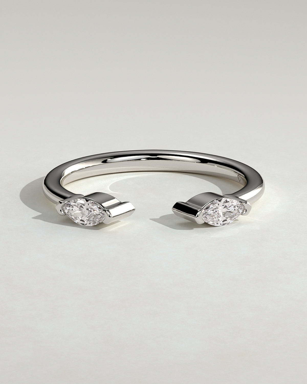 MET 0421 Women's Wedding Ring - White Gold - front view