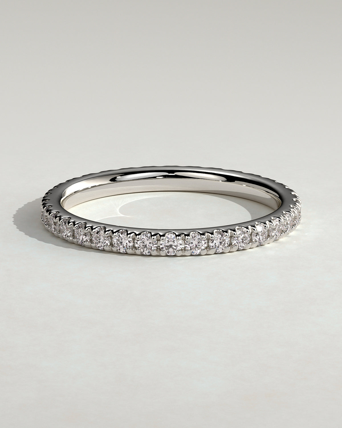MET 0423 Women's Wedding Ring - White Gold - front view