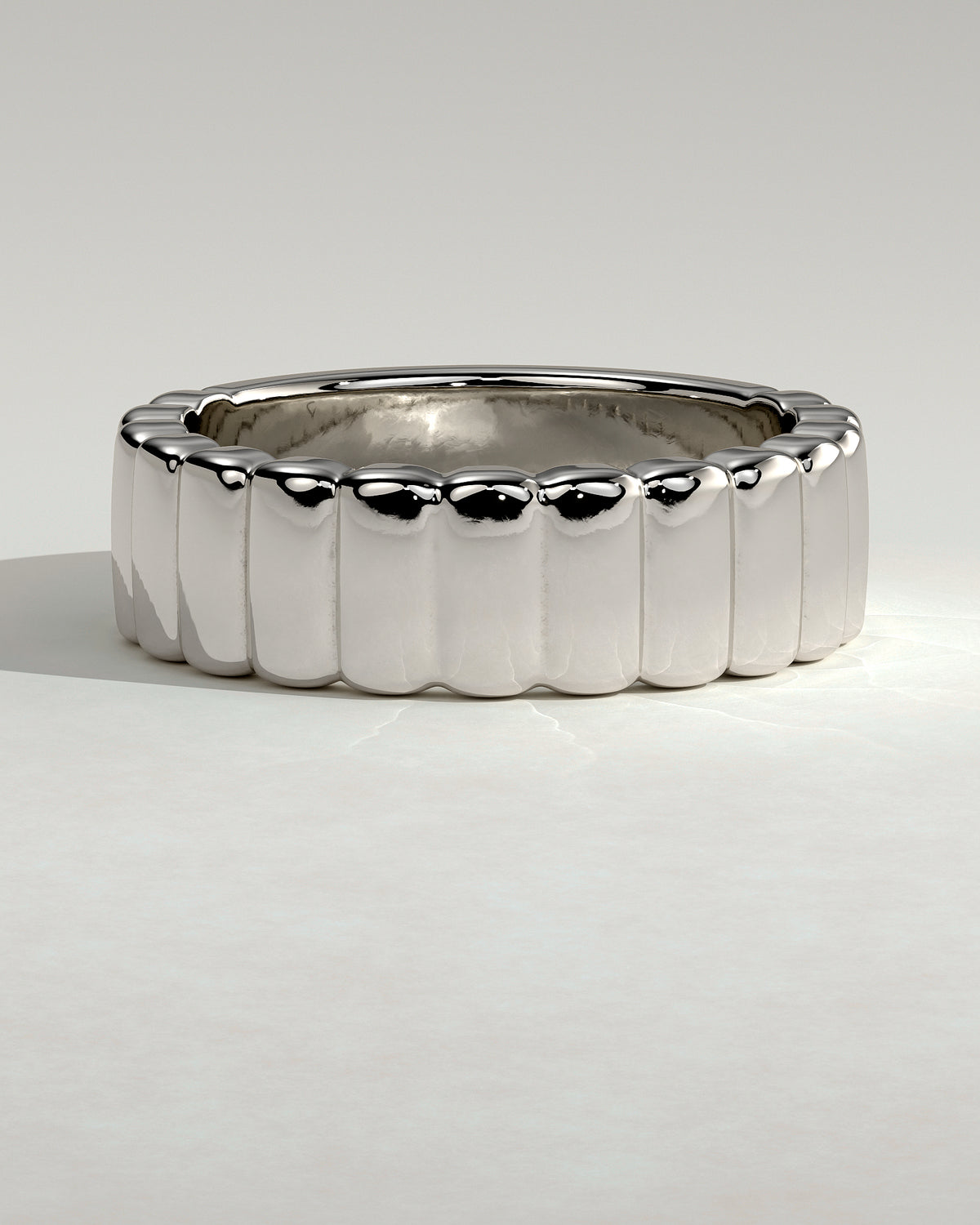 MET 0426 Women's Wedding Ring - White Gold - front view