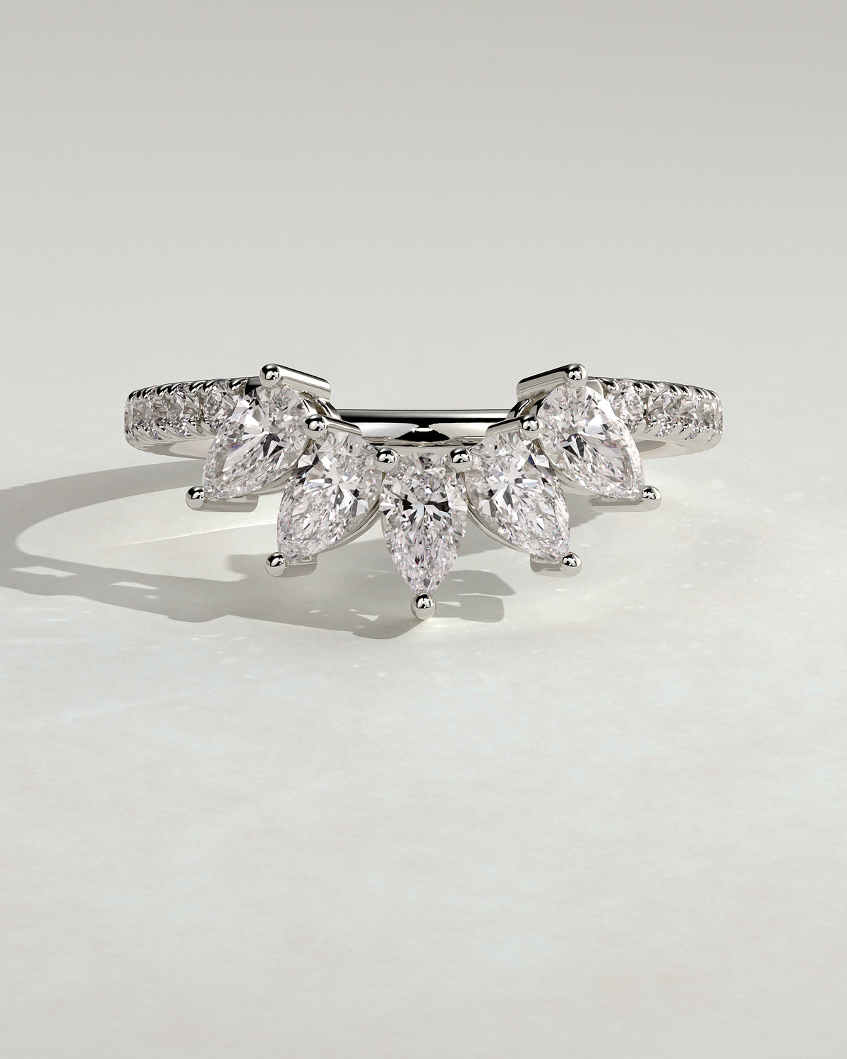 MET 0429 Women's Wedding Ring - White Gold - front view