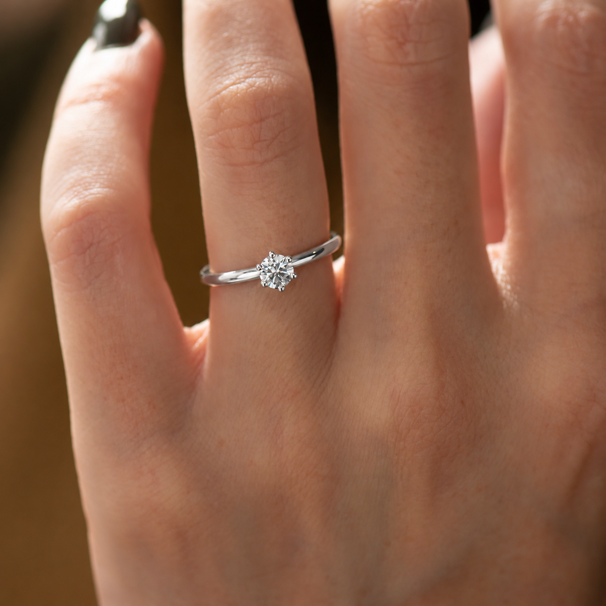 Bague First Light de 0,30 ct en or blanc — vue de face