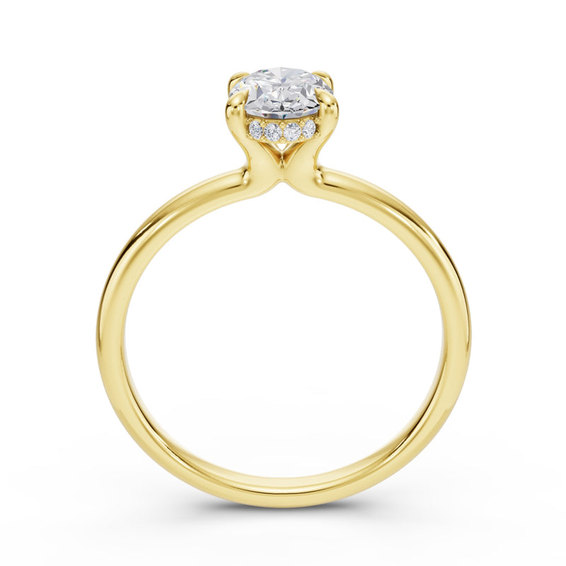 Oval Lab Grown Diamond Hidden Detail Solitaire Engagement Ring — Oval design reference