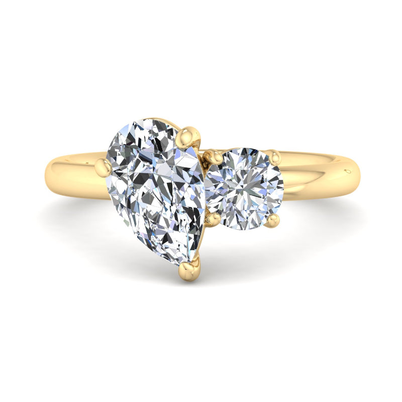 Pear Lab Grown Diamond Two Stone Engagement Ring — Pear design reference