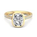 Elongated Cushion Lab Grown Diamond Bezel Side Stone Engagement Ring — Elongated Cushion design reference