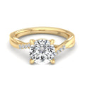 Round Lab Grown Diamond Twist Side Stone Engagement Ring — Round design reference