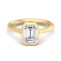 Emerald Lab Grown Diamond Bezel Solitaire Engagement Ring — Emerald design reference