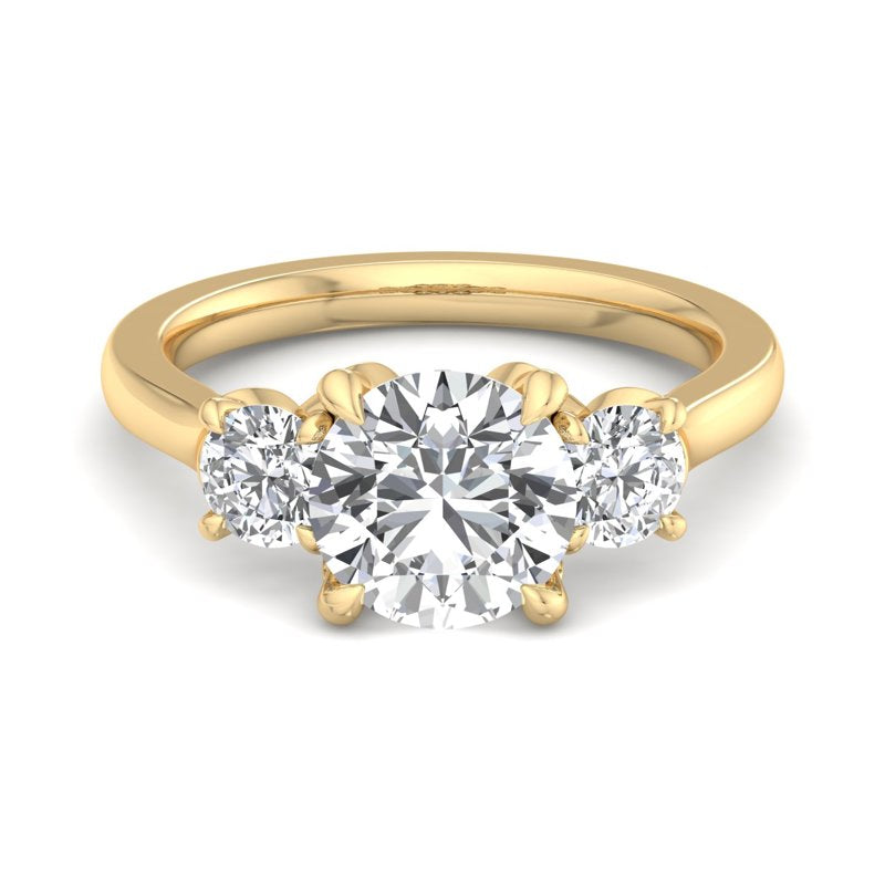 Round Lab Grown Diamond Three Stone Engagement Ring — Round design reference
