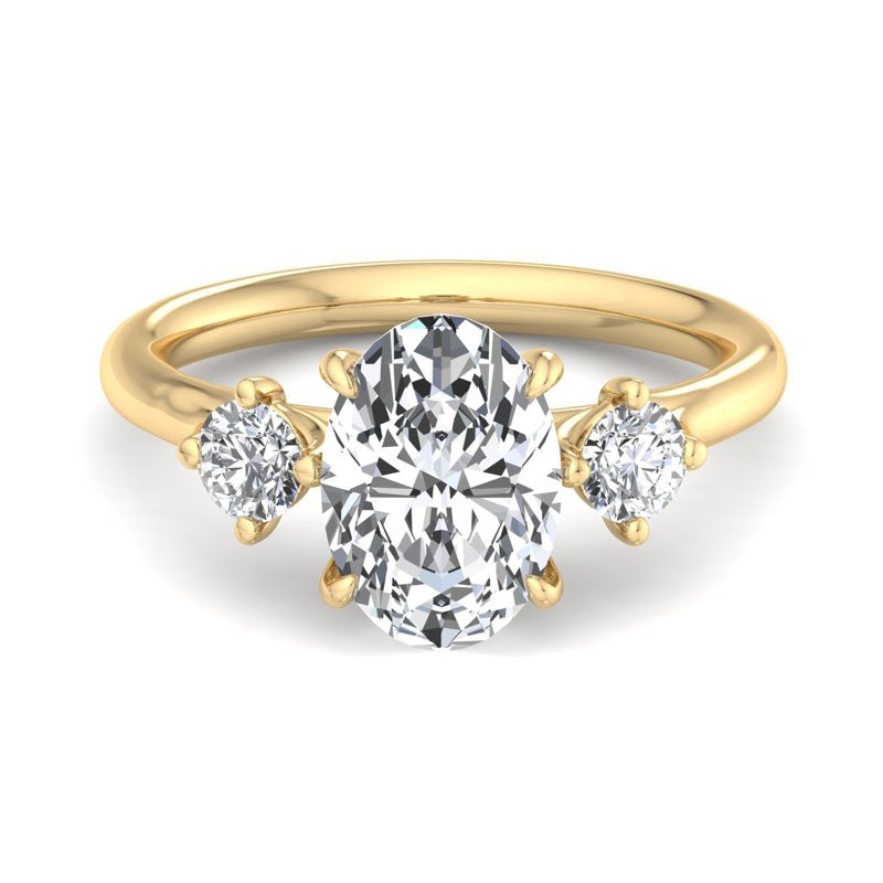 Oval Lab Grown Diamond Three Stone Engagement Ring — Oval design reference