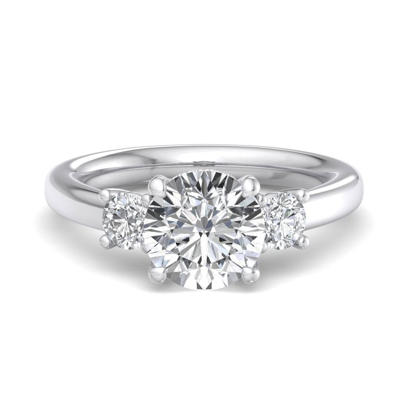 Round Lab Grown Diamond Hidden Detail Three Stone Engagement Ring — Round design reference