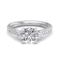 Round Lab Grown Diamond Three Stone Engagement Ring — Round design reference