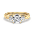 Round Lab Grown Diamond Twist Three Stone Engagement Ring — Round design reference
