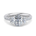 Oval Lab Grown Diamond Three Stone Engagement Ring — Oval design reference