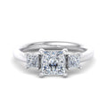 Princess Lab Grown Diamond Three Stone Engagement Ring — Princess design reference