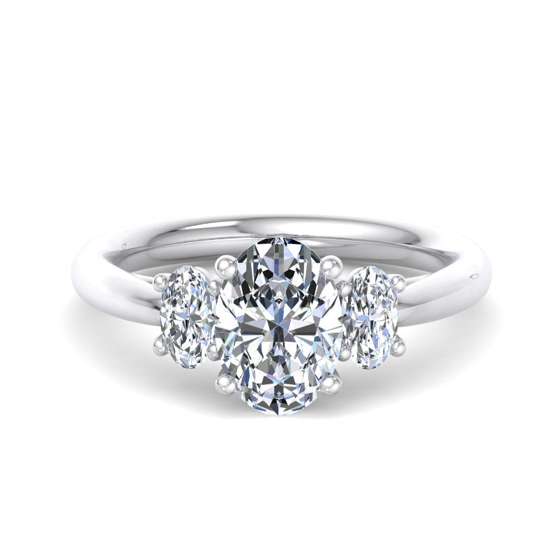 Oval Lab Grown Diamond Three Stone Engagement Ring — Oval design reference