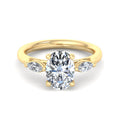 Oval Lab Grown Diamond Three Stone Engagement Ring — Oval design reference